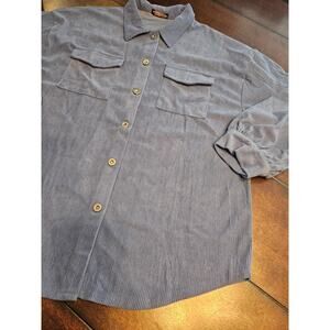 Annva Blue XXL Corduroy Shacket